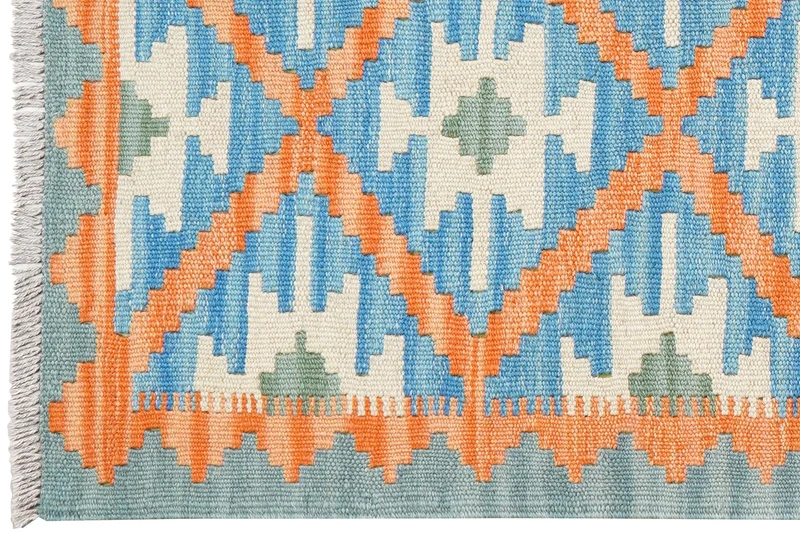 Kelim Gashgai · Handgewebt – Blau, 191x63 cm