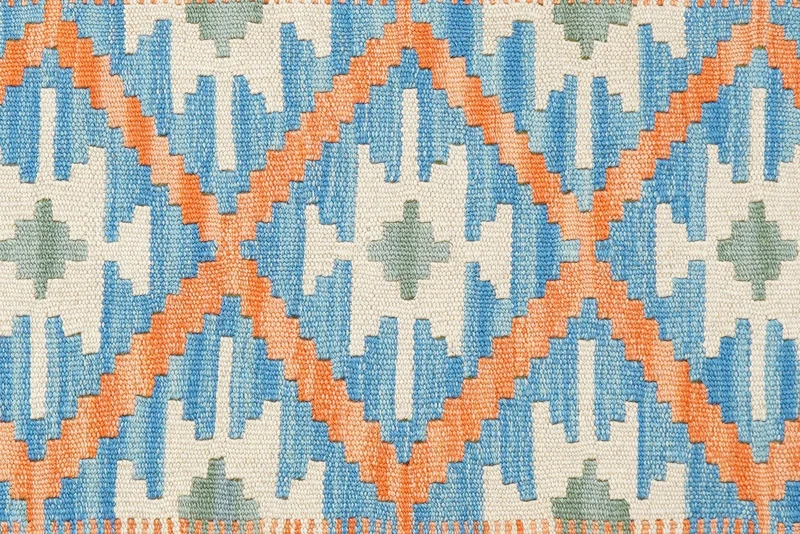 Kelim Gashgai · Handgewebt – Blau, 191x63 cm