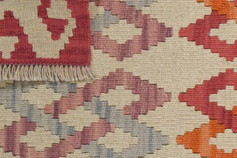 Kelim Gashgai · Handgewebt – Beige, 193x57 cm
