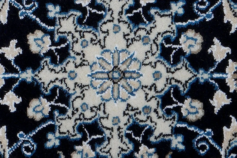 Nain 12La · Handgeknüpft – Blau, 90x59 cm