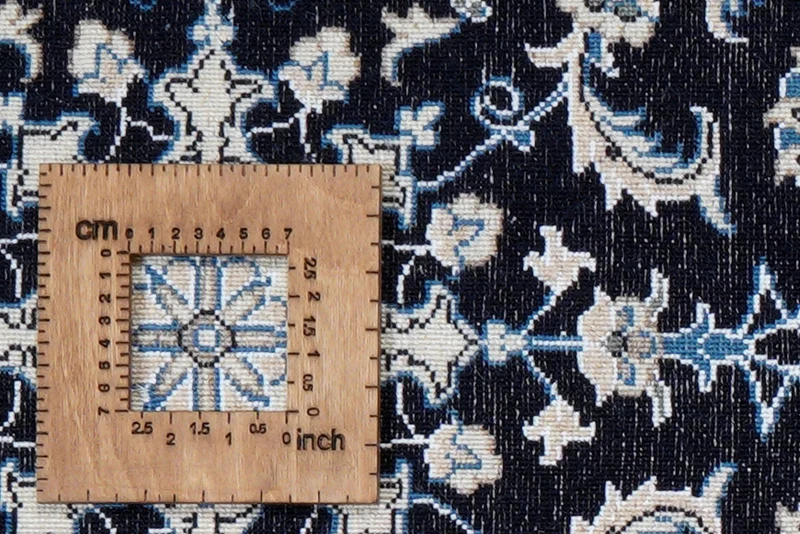 Nain 12La · Handgeknüpft – Blau, 90x59 cm