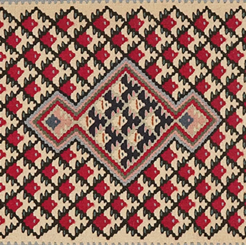 Kelim Senneh · Handgewebt – Beige, 85x57 cm