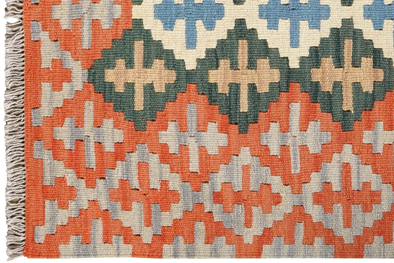 Kelim Gashgai · Handgewebt – Orange, 131x89 cm