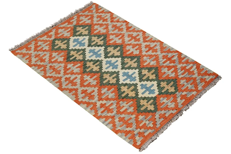 Kelim Gashgai · Handgewebt – Orange, 131x89 cm