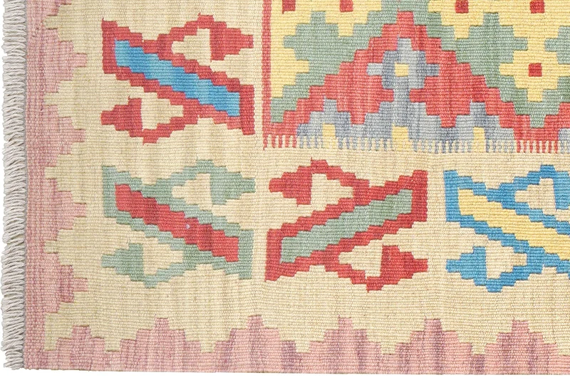 Kelim Gashgai · Handgewebt – Blau, 243x81 cm
