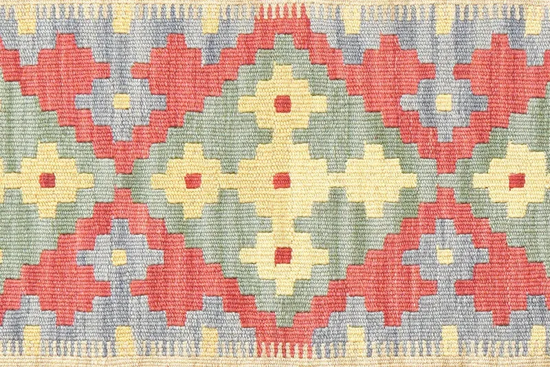 Kelim Gashgai · Handgewebt – Blau, 243x81 cm