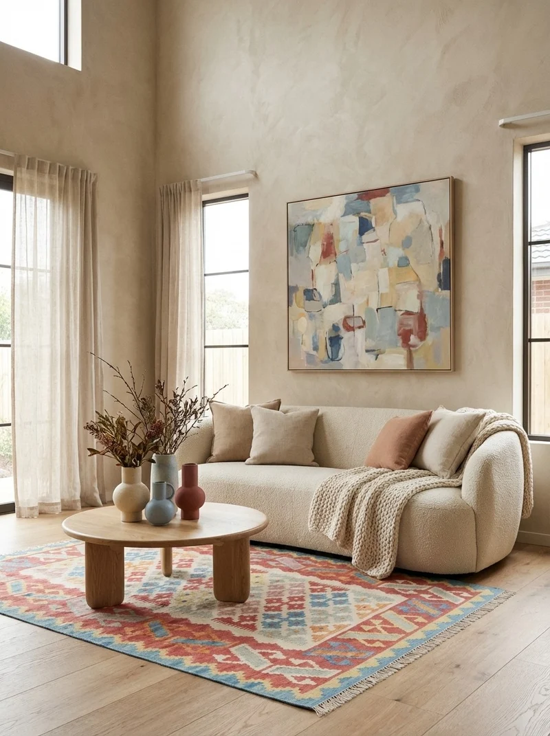 Kelim Gashgai · Handgewebt – Beige, 176x126 cm