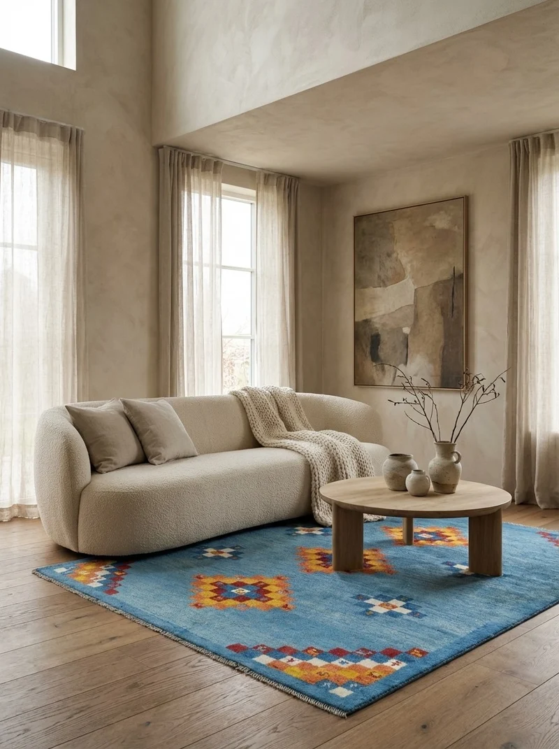 Gabbeh Sonnat · Handgeknüpft – Blau, 194x153 cm