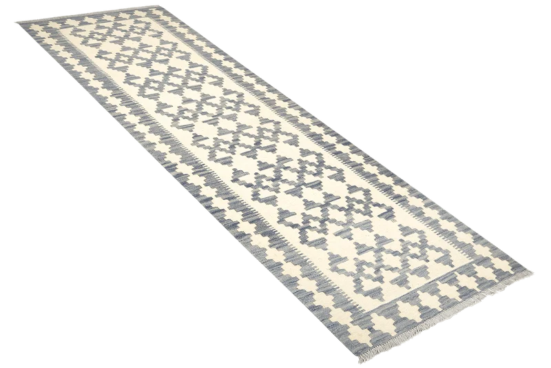 Kelim Gashgai · Handgewebt – Beige, 254x84 cm