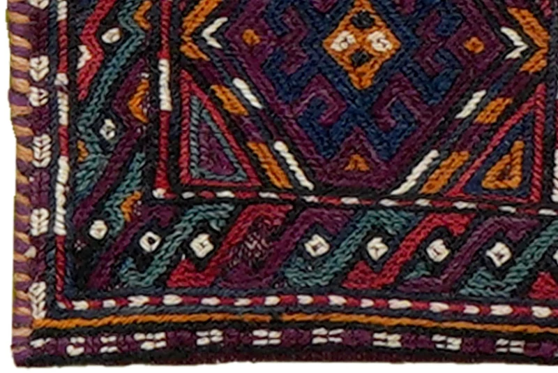 Kelim Belutch · Handgewebt – Bunt, 20x48 cm