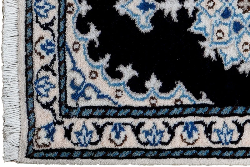 Nain 12La · Handgeknüpft – Blau, 61x41 cm