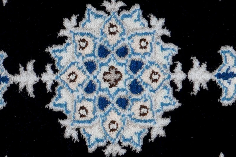 Nain 12La · Handgeknüpft – Blau, 61x41 cm