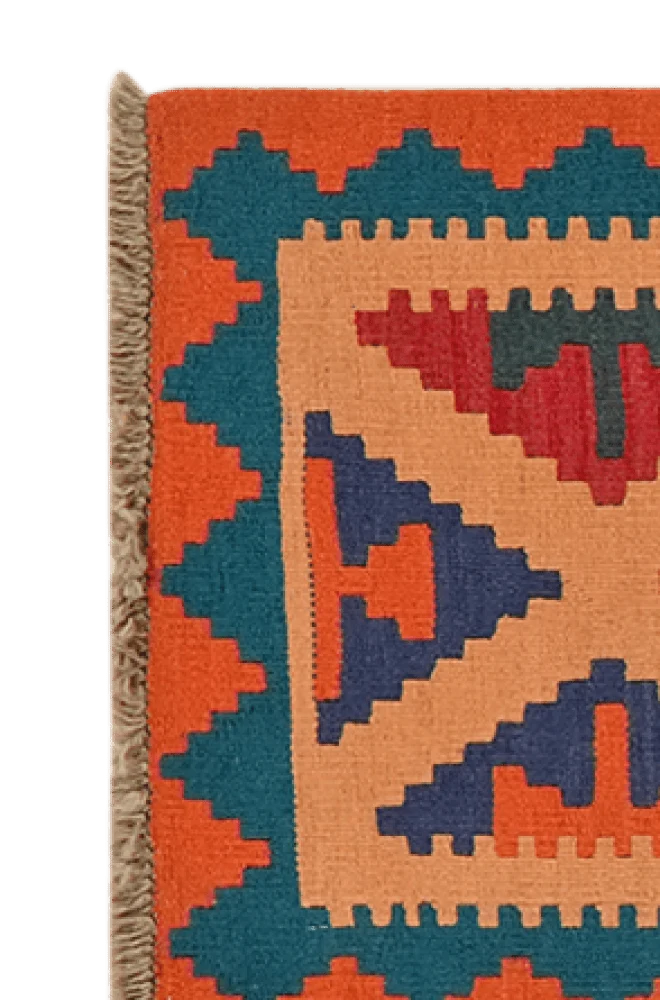 Kelim Gashgai · Handgewebt – Beige, 196x57 cm