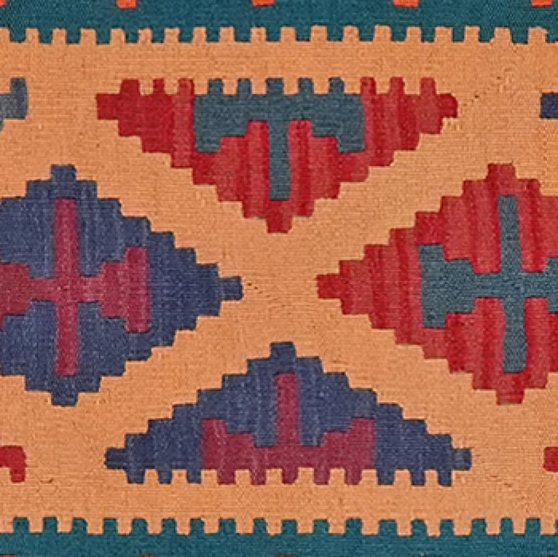 Kelim Gashgai · Handgewebt – Beige, 196x57 cm