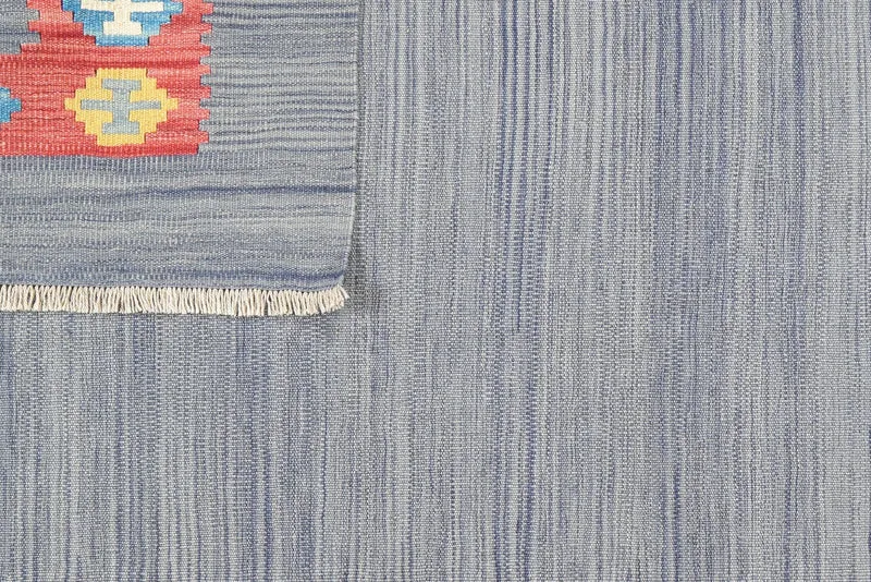 Kelim Gashgai · Handgewebt – Grau, 203x157 cm