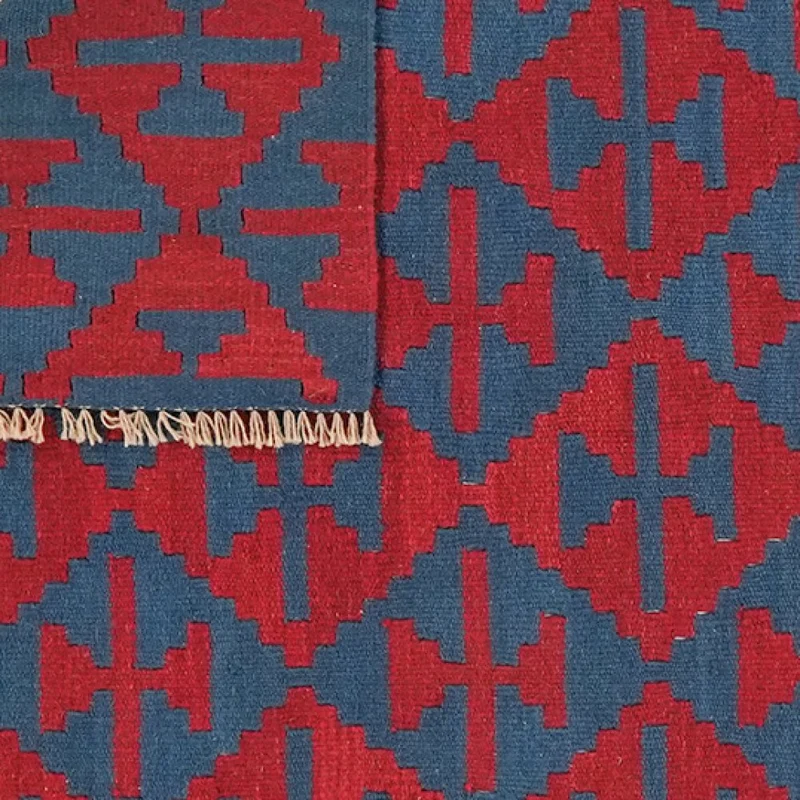 Kelim Gashgai · Handgewebt – Blau, 184x123 cm