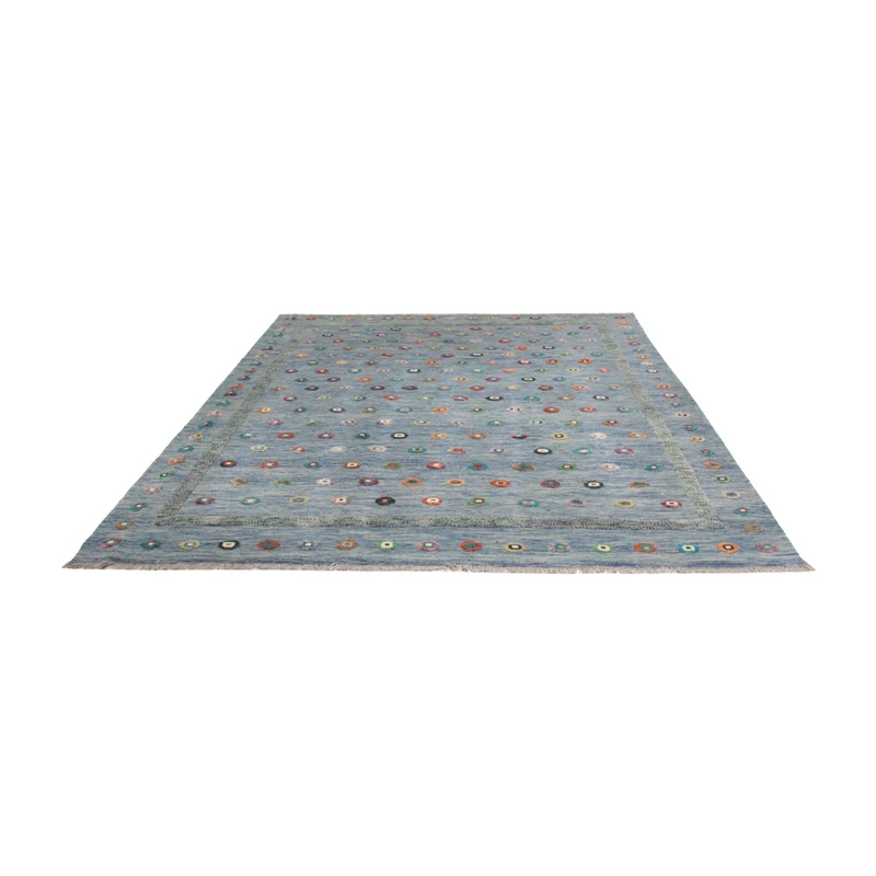 Kelim Maimene Teppich 243x352cm - blau