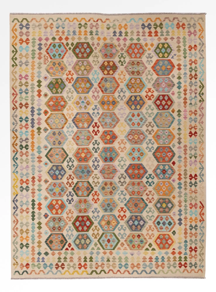 Kelim Maimene Teppich 252x338cm - bunt
