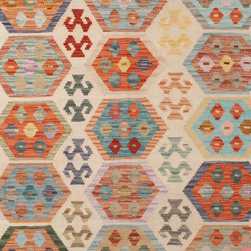 Kelim Maimene Teppich 252x338cm - bunt