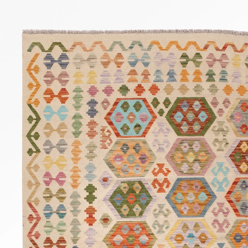 Kelim Maimene Teppich 252x338cm - bunt