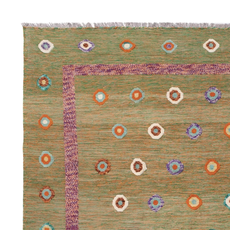 Kelim Maimene Teppich 258x303cm - grün