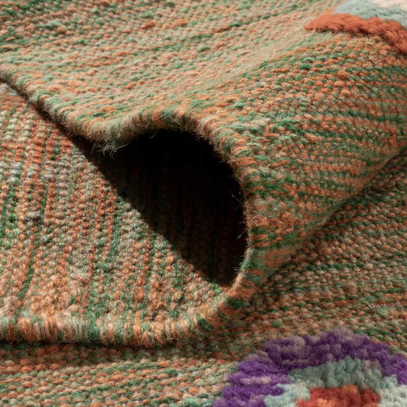Kelim Maimene Teppich 258x303cm - grün