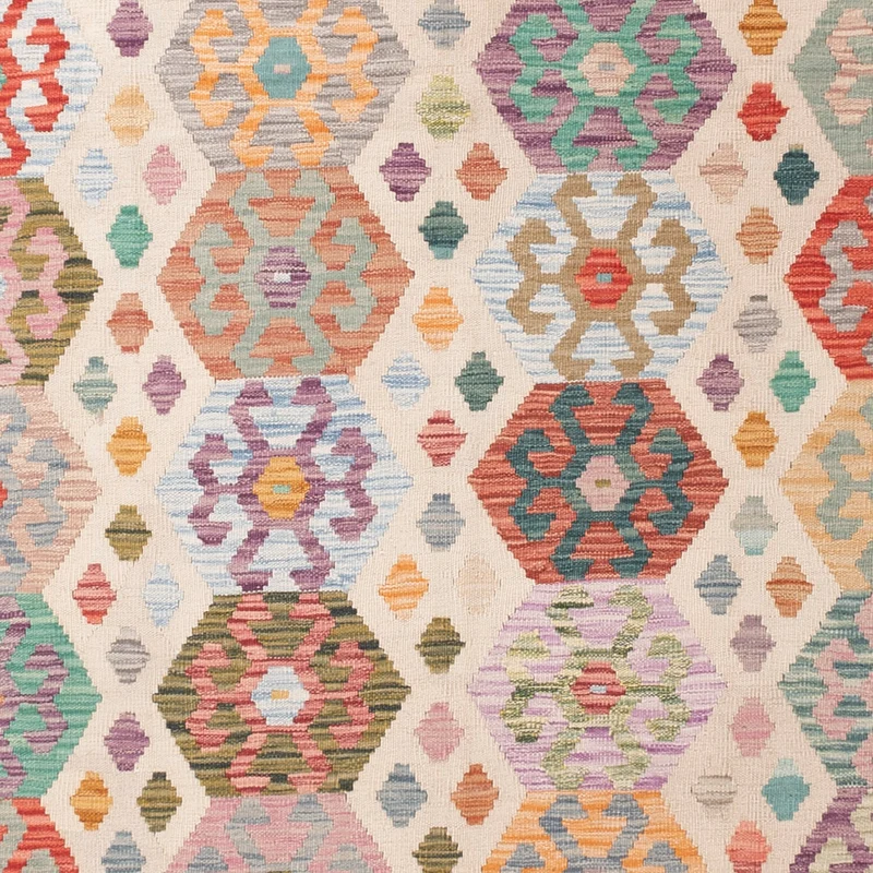 Kelim Maimene Teppich 252x296cm - bunt
