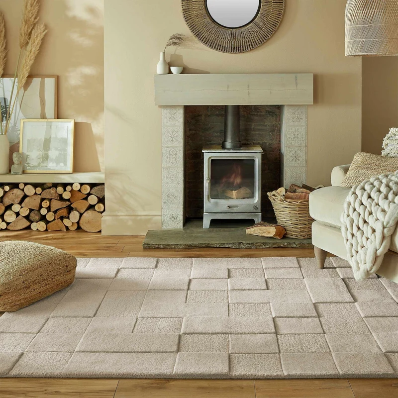 Moderner Teppich - Mozo Checkerboard Beige
