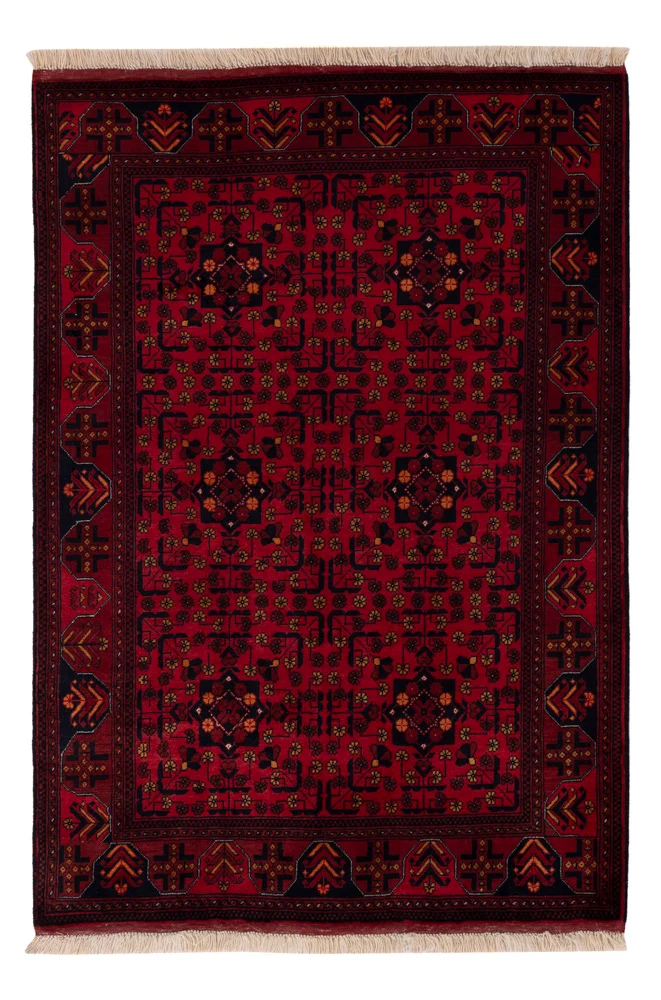 Afghan Teppich 100x147cm - Orientteppich - rot