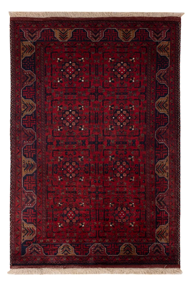 Afghan Teppich 100x147cm - Orientteppich - rot