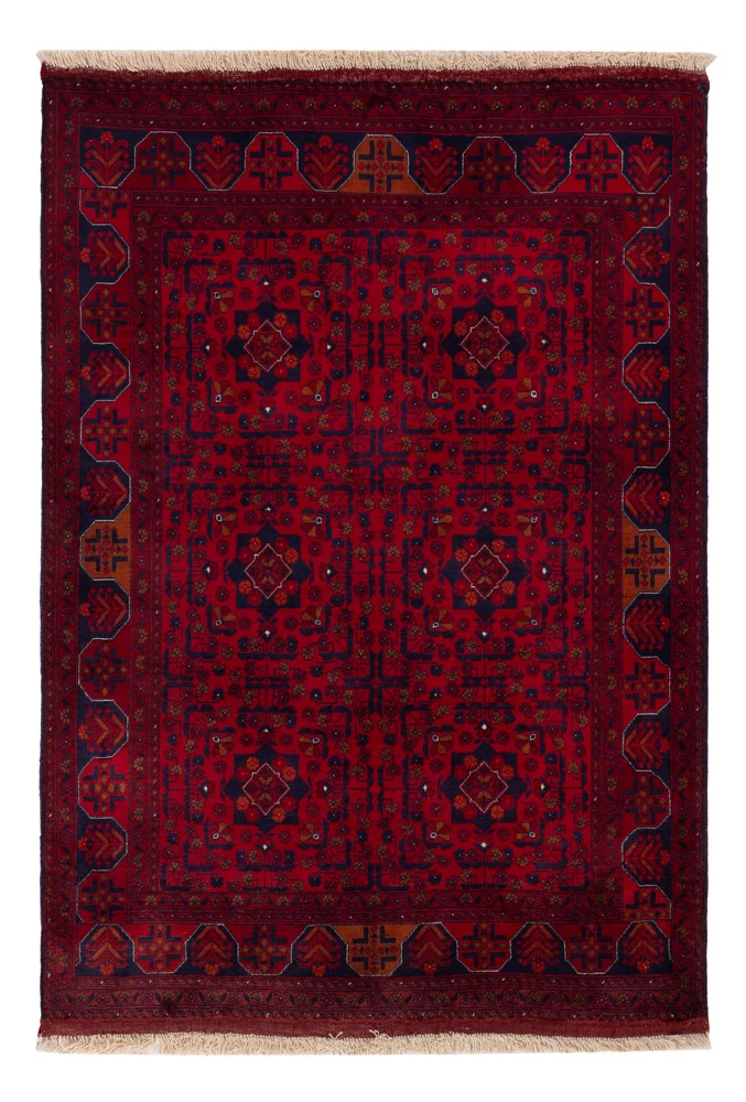 Afghan Teppich 105x147cm - Orientteppich - rot