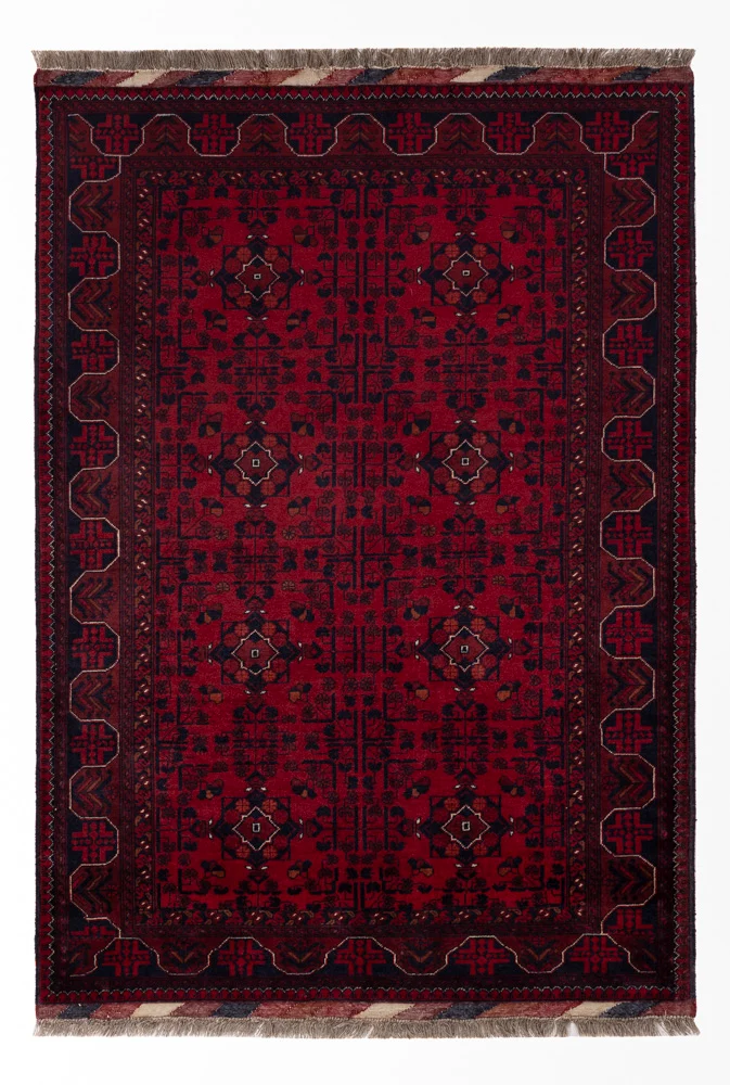Afghan Teppich 102x146cm - Orientteppich - rot