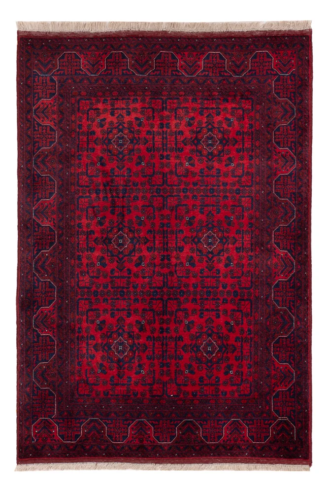 Afghan Teppich 102x146cm - Orientteppich - rot