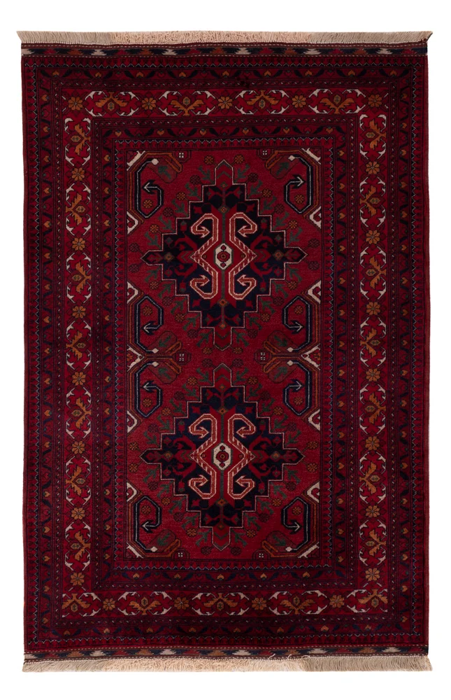 Afghan Teppich 99x149cm - Orientteppich - rot