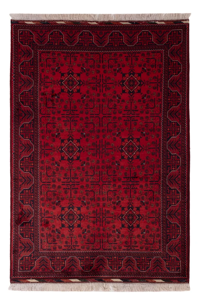 Afghan Teppich 100x148cm - Orientteppich - rot