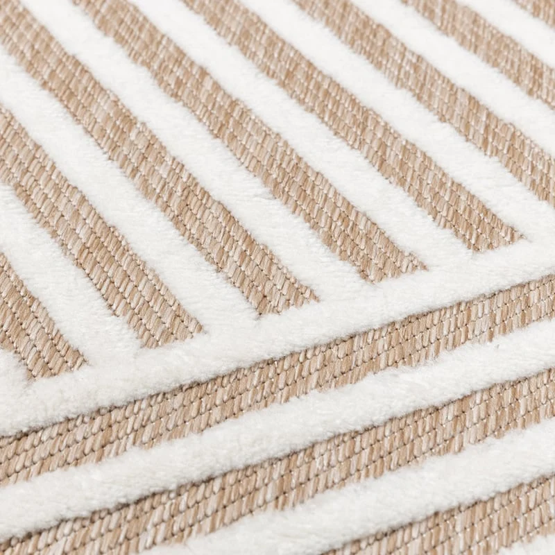 Teppich Modern - Nori Lines Weiß Taupe