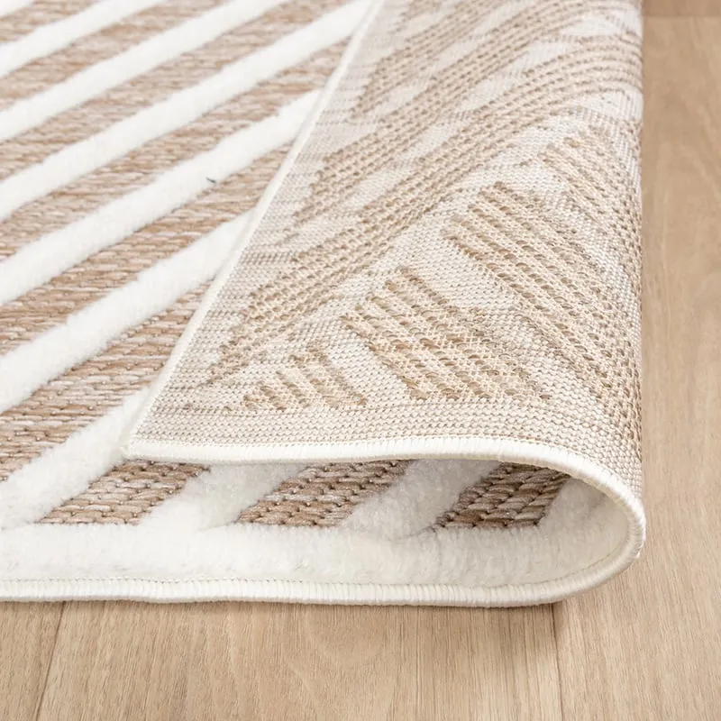 Teppich Modern - Nori Lines Weiß Taupe