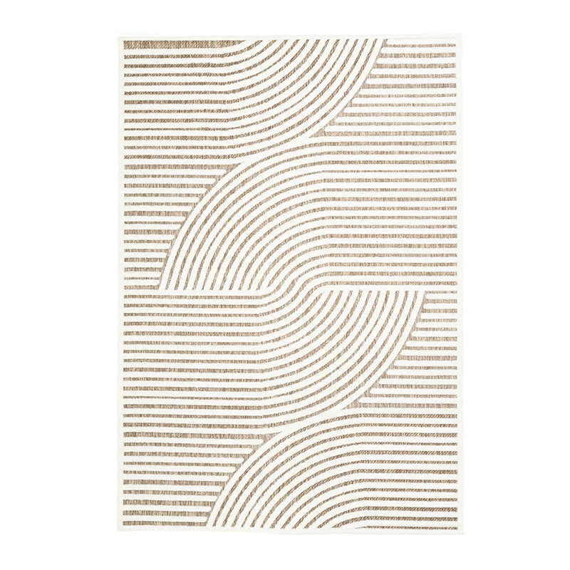 Teppich Modern - Nori Curves Weiß Taupe