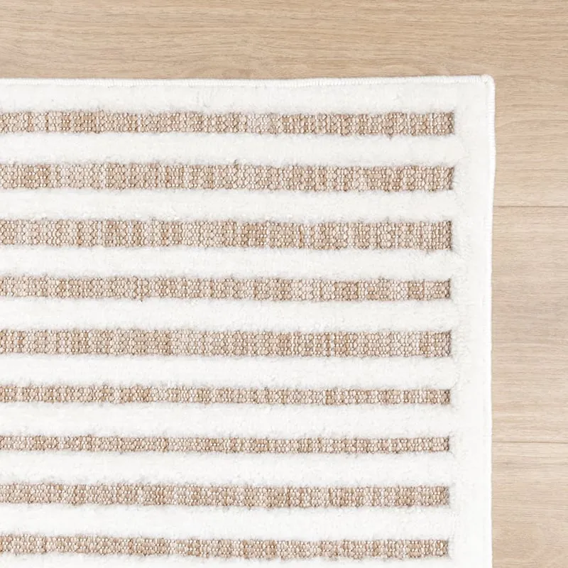 Teppich Modern - Nori Curves Weiß Taupe