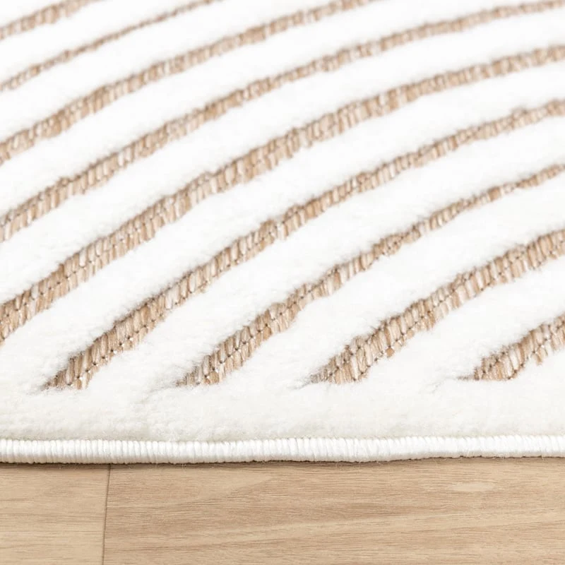 Teppich Modern - Nori Curves Weiß Taupe