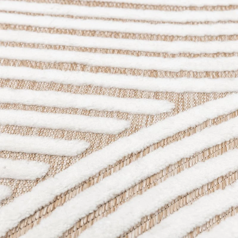 Teppich Modern - Nori Curves Weiß Taupe