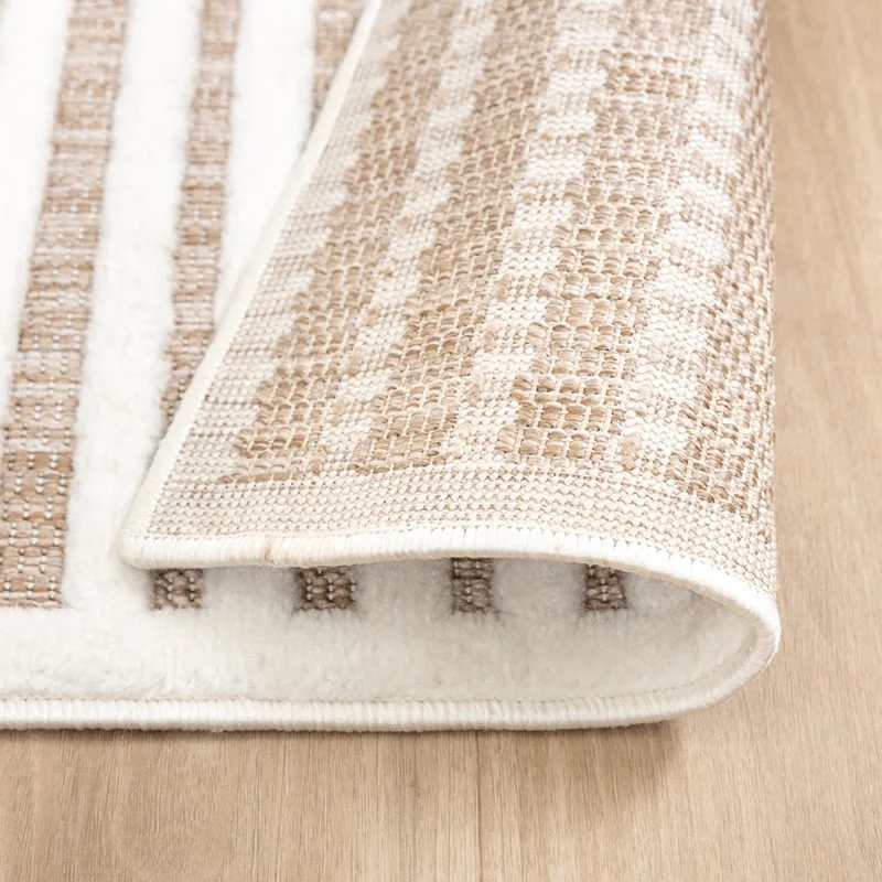 Teppich Modern - Nori Curves Weiß Taupe