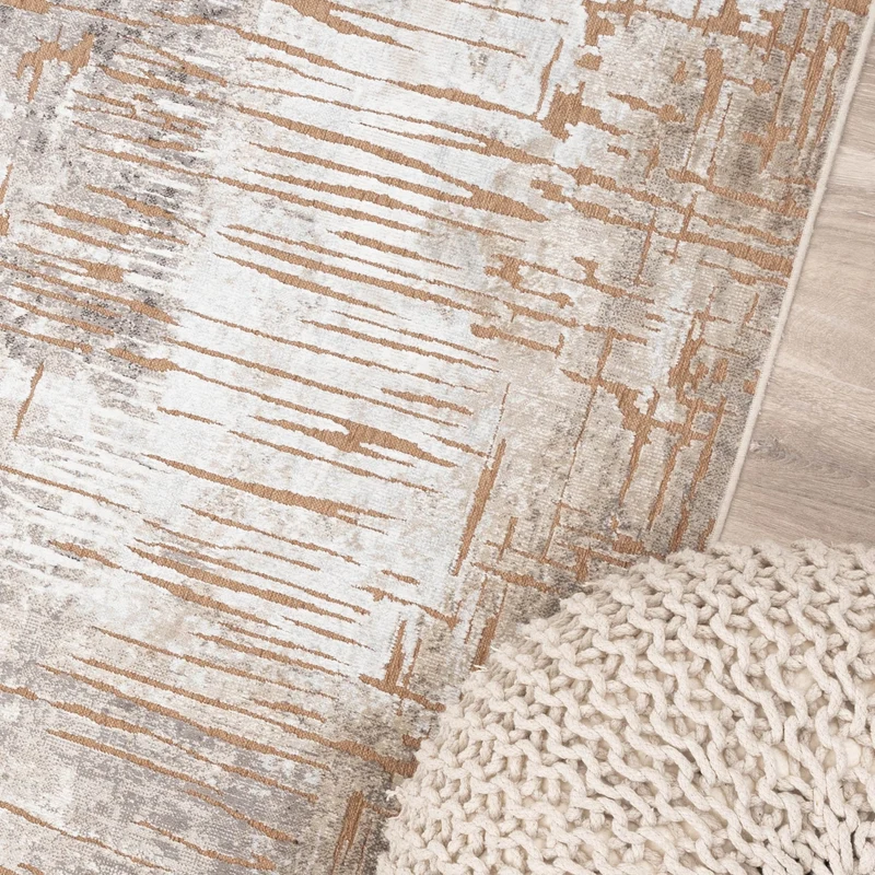 Teppich Modern - Hendrix Grunge Creme Terracotta
