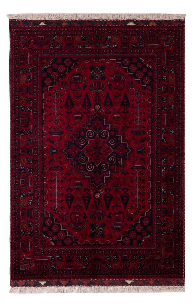 Afghan Teppich 100x150cm - Orientteppich - rot