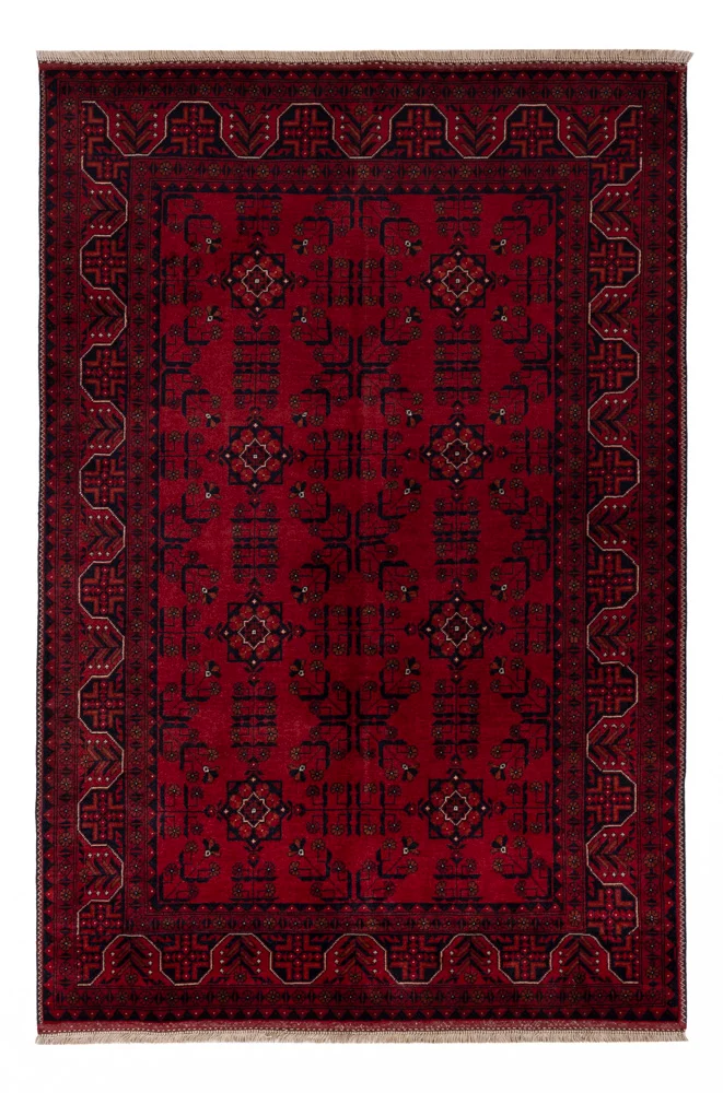Afghan Teppich 99x150cm - Orientteppich - rot