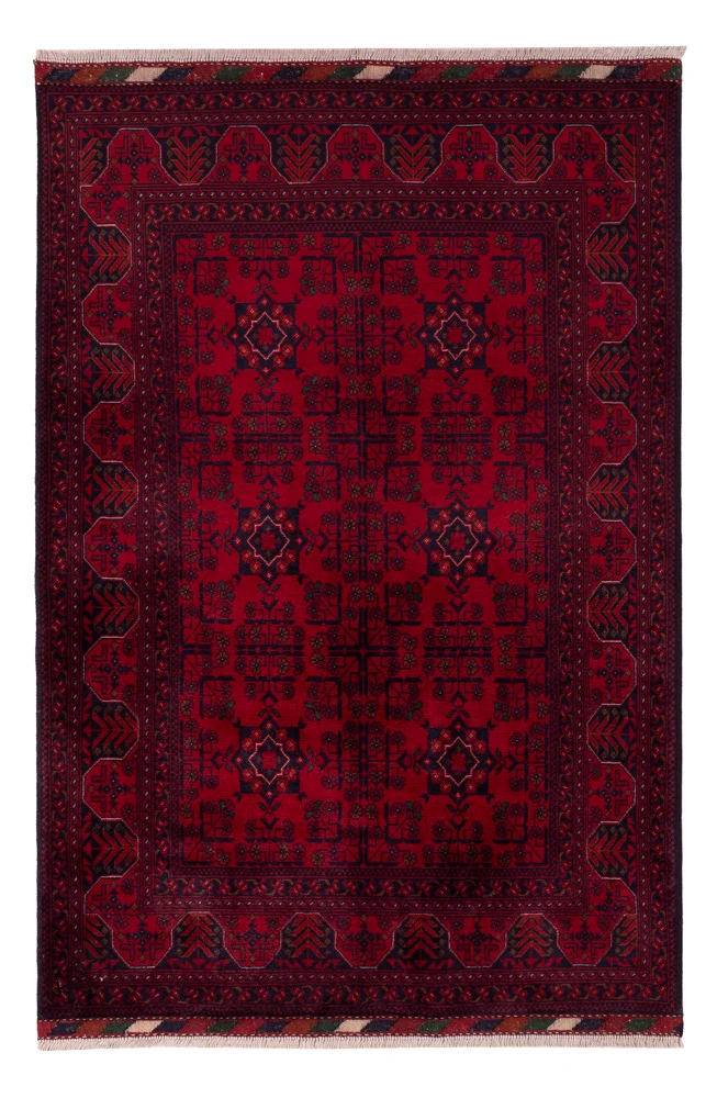 Afghan Teppich 100x146cm - Orientteppich - rot