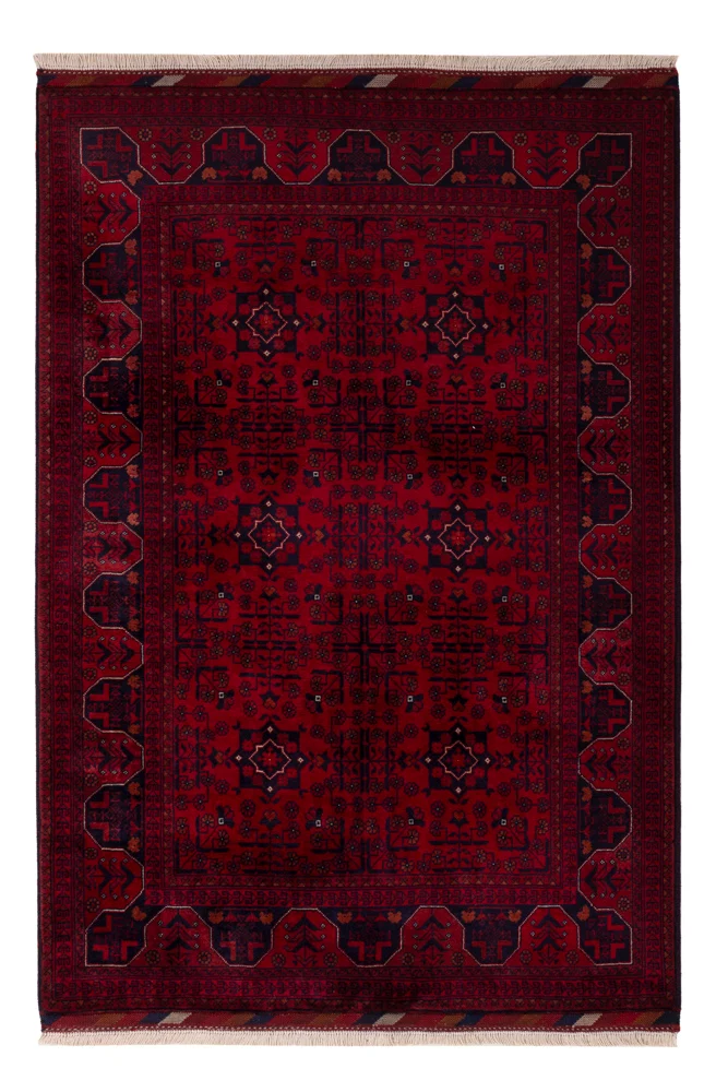 Afghan Teppich 100x147cm - Orientteppich - rot