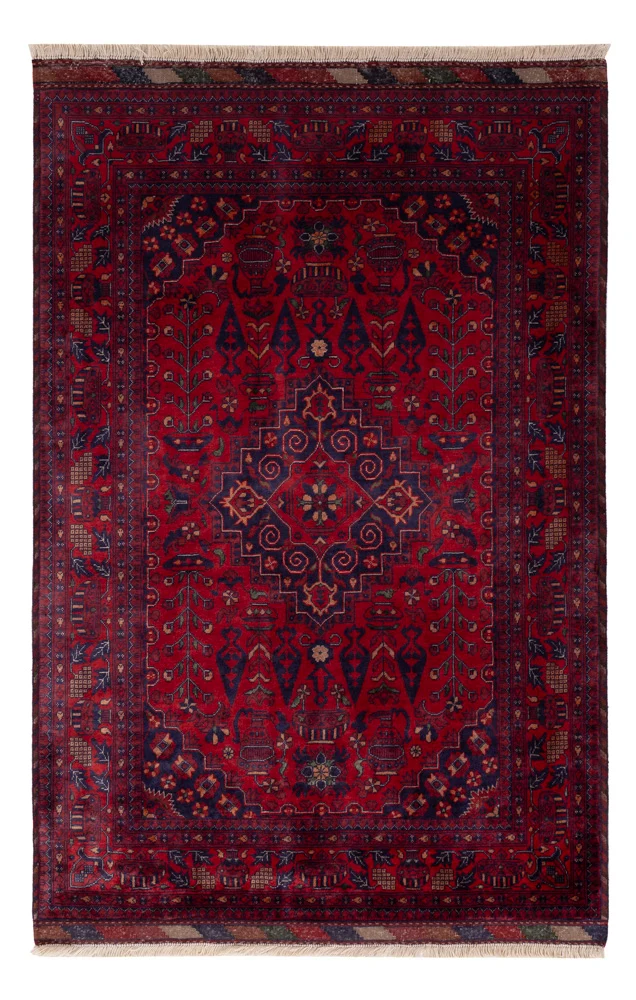Afghan Teppich 100x150cm - Orientteppich - rot