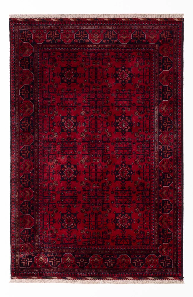 Afghan Teppich 98x150cm - Orientteppich - rot