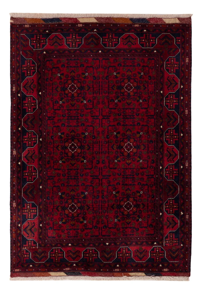 Afghan Teppich 100x139cm - Orientteppich - rot